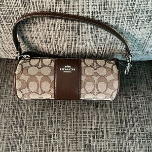 Coach Nolita Barrel Brown Jacquard